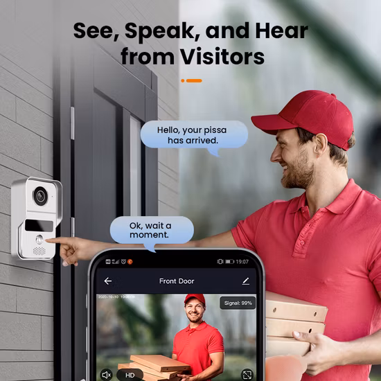 Inteligente tuya wi fi vídeo porteiro telefone campainha desbloqueio sem fio ir corte visão noturna detecção de movimento alarme campainha câmera