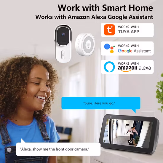 Câmera de campainha de vídeo WiFi inteligente Tuya